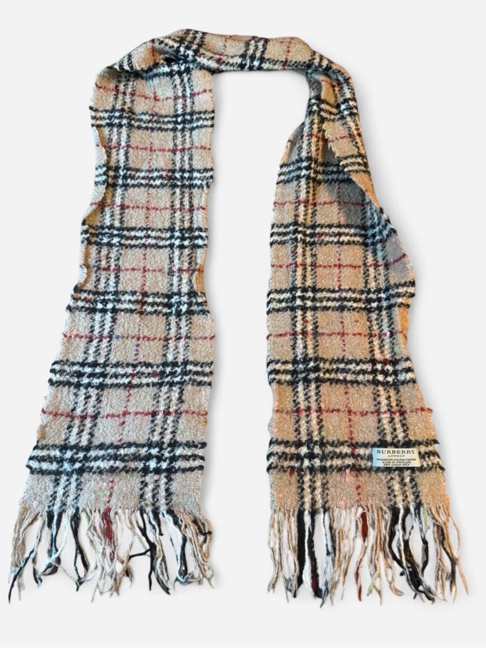 Burberry London Merino Wool Blend Plaid Bouclé
Scarf - Made in Scotland